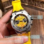 Copy Audemars Piguet Royal Oak Sapphire Crystal Yellow Dial Watch 42mm